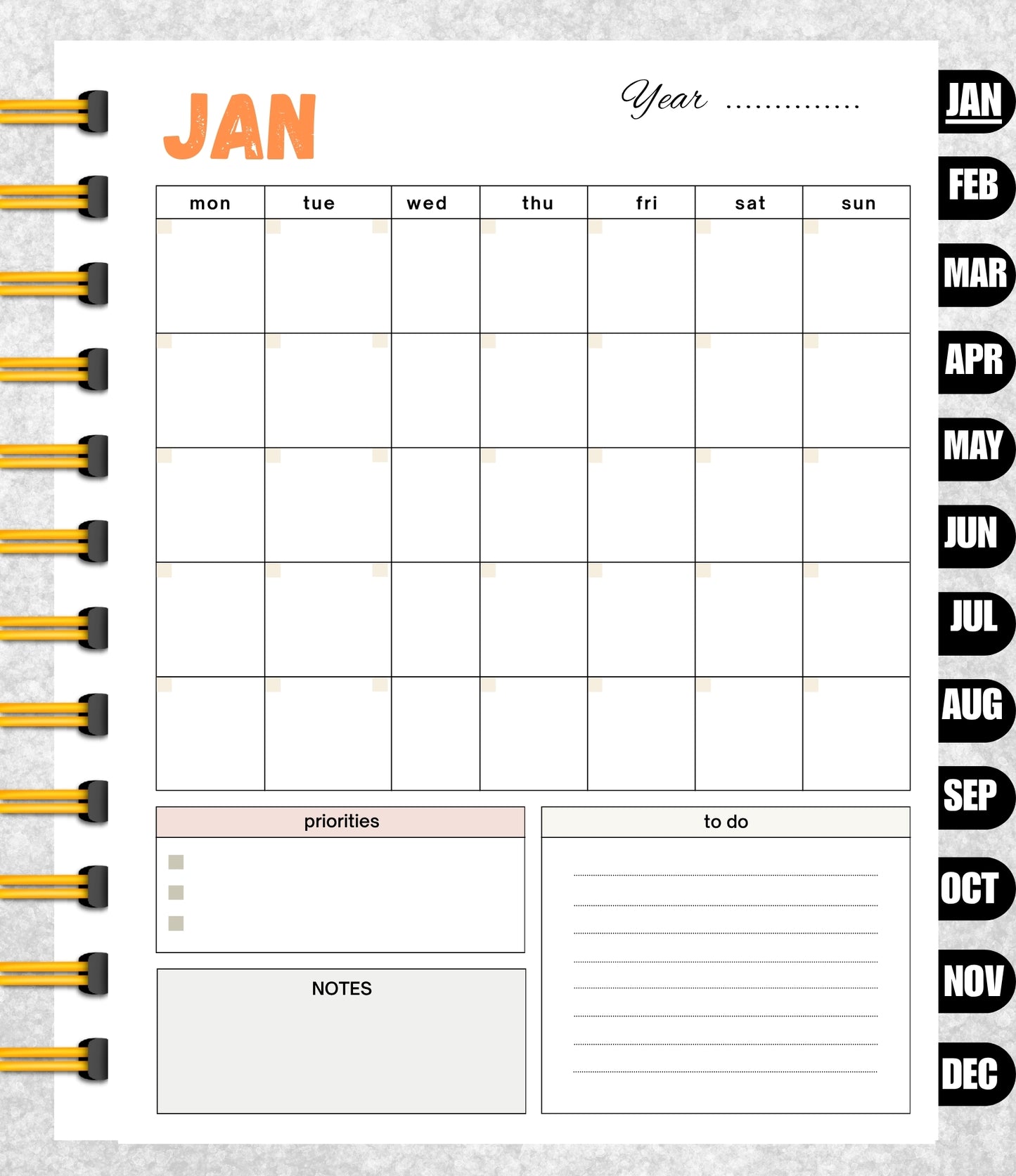 My Monthly Planner – Digital Download